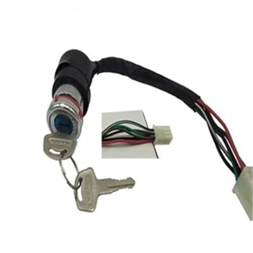 HUVNEXA Zündschloss, for 125ccm GN 125 Motorrad GN125 Elektrisches Zündschlossschloss-Set 4/5/6-Draht-Leitung Stromtürschloss Zündschloss Autotürschlossriegel(BLACK 6 Wire Ignition) von HUVNEXA