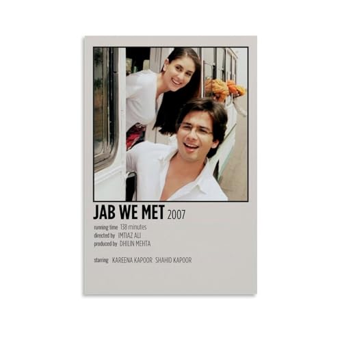 HUWERYWHUY Jab We Met Poster auf Leinwand, Wandkunstdruck, ästhetisches Poster, moderne Kunst, Gemälde für Wohnzimmer, 50 x 75 cm, ungerahmter Stil von HUWERYWHUY