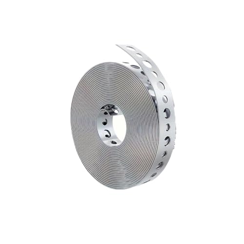1/2 Rolle verzinktes Stahlband, vorgestanztes Metallband mit mehreren Schlitzen for Rohrhalterungen und Blecharbeiten Für Installation(1Roll) von HUWOYG