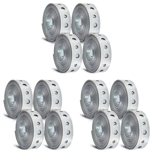 12 Stück verzinkter Aufhängergurt, Metallband mit Löchern, Rohraufhänger for Aufhängen von Rohrstützen, 10 Fuß Für Installation 12 Stück verzinkter Aufhängergurt, Metallband mit Löchern, Rohraufhänger for Aufhängen von Rohrstützen, 10 Fuß Für Installation von HUWOYG