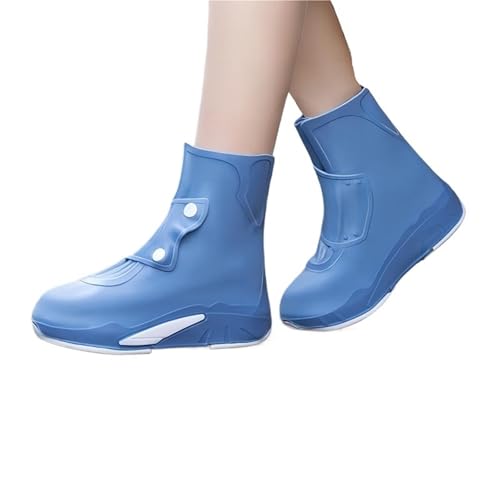2 Paar Überschuhe for Regenschuhe, wiederverwendbar, wasserdicht, for Herren und Damen, rutschfeste, waschbar Für Verschiedene Orte(Deep blue,2XL fit 43-45) von HUWOYG