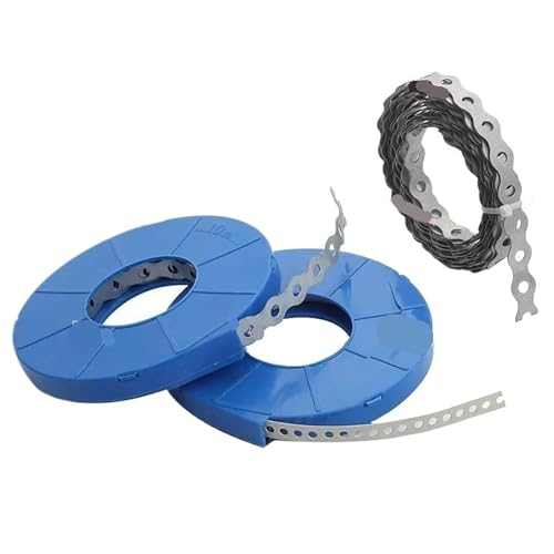 2 Rollen Poröses Band mit gebogener Kante/Poröses gerader Kante, Breite Modell 12/17/25 mm, Kabelbinder aus verzinktem Eisen Für Installation(17mm) von HUWOYG