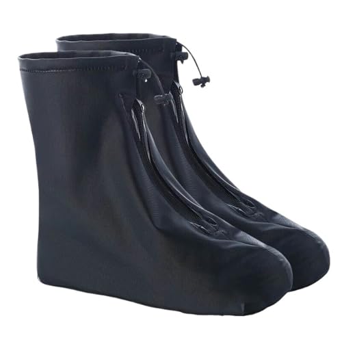 3 Paar wasserdichte Überschuhe for Sport-Regenstiefel mit Schicht, rutschfeste, verschleißfeste, dicke Schuhüberzüge Für Verschiedene Orte(Black,XL(41-42)) von HUWOYG