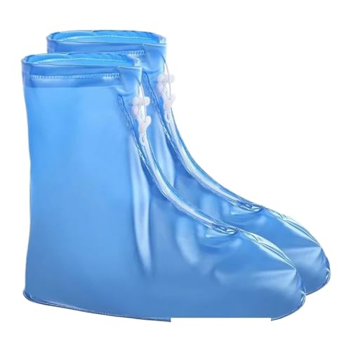 3 Paar wasserdichte Überschuhe for Sport-Regenstiefel mit Schicht, rutschfeste, verschleißfeste, dicke Schuhüberzüge Für Verschiedene Orte(Blue,M(37-38)) von HUWOYG