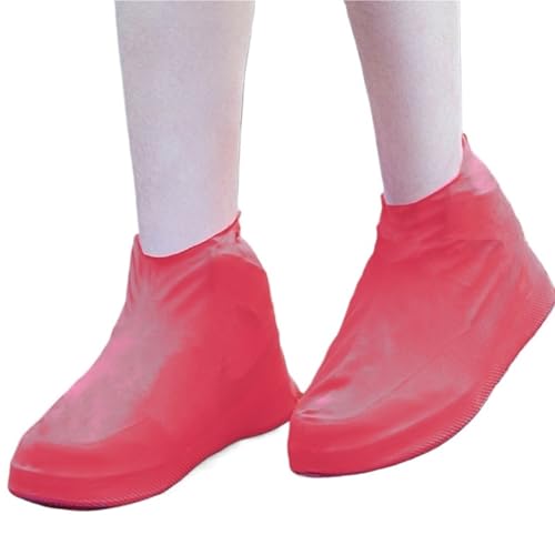 5 Paar Schuhüberzüge, wiederverwendbar, wasserdicht, Regenschuhüberzüge for Outdoor-Regenstiefel, Überschuhe, Wanderschuhe, Schuhüberzug Für Verschiedene Orte(Red) von HUWOYG