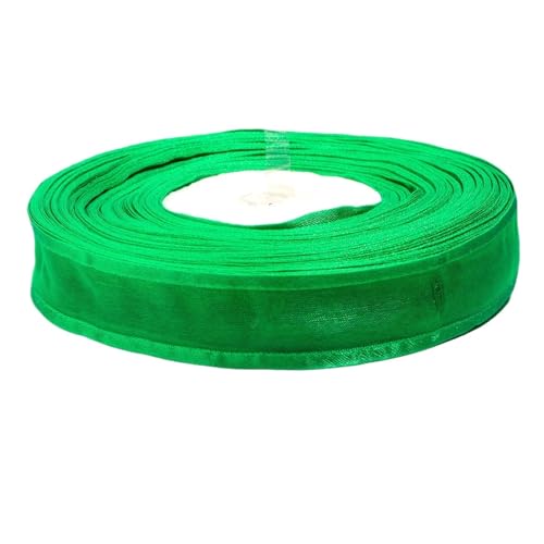 50 Yards/Lot 2,5 cm Sheer Chiffon Band Organza Satin Garn for DIY Nähen Bogen Handwerk Geschenk Verpackung Blumensträuße Party Weihnachten Decor Für Basteln(Green) von HUWOYG