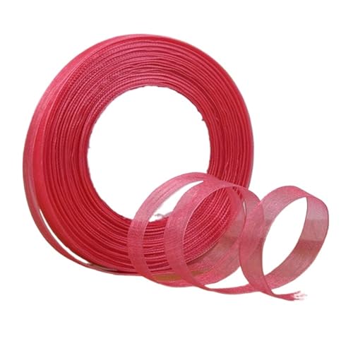 50 Yards/Rolle 10 mm Organzabänder Transparente Schneegazespitze for Geschenkverpackungen Weihnachtsfeier Deko Seidenstoff DIY Handwerk Für Basteln(Watermelon Red) von HUWOYG