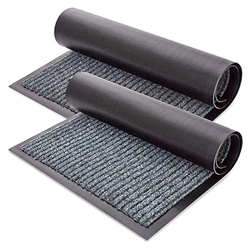 Fußmatten PVC Doppelstreifen Saugfähige Fußmatte Hoteltürteppich Bodenmatte Türmatte 50X80cm Für Haustür Innen Und Außen Fußmatten PVC Doppelstreifen Saugfähige Fußmatte Hoteltürteppich Bodenmatte Türmatte 50X80cm Für Haustür Innen Und Außen von HUWOYG