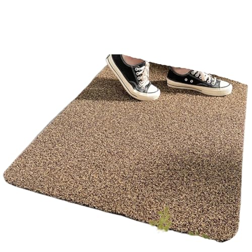 Fußmatten for Zuhause, Bodenmatte for den Eingang, Kokosnuss-Fußmatte, verschleißfest, Abriebfest, Rutschfester Teppich, rutschfeste Matte Für Haustür Innen Und Außen(Brown,500MMx800MM) von HUWOYG