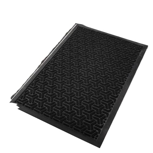 Große, rutschfeste Fußmatte for Küche, Badezimmer, Wohnzimmer, Treppenhaus, Schlafzimmerteppich, Heimdekorationszubehör, rechteckig Für Haustür Innen Und Außen(Black,45X75cm) von HUWOYG