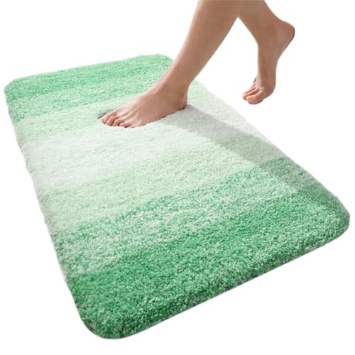 Großer Badezimmerteppich, weiche, saugfähige Fußmatte, 3D-Rutschfester, schnell trocknender Badezimmerboden, Duschteppich Für Haustür Innen Und Außen(Green,60x120cm(24x47 inch)) von HUWOYG