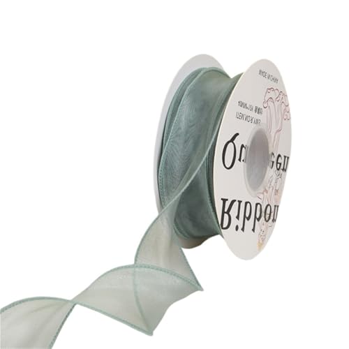 HUWOYG 10 Rollen × 10 Yards, 40 mm Breite, gewelltes Organzaband aus Seide, Schleifenmaterial for Haarschmuck, Geschenkverpackungen, Dekoration, Spitzenbänder Für Basteln(Green) von HUWOYG
