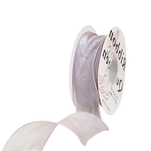 HUWOYG 10 Rollen × 10 Yards, 40 mm Breite, gewelltes Organzaband aus Seide, Schleifenmaterial for Haarschmuck, Geschenkverpackungen, Dekoration, Spitzenbänder Für Basteln(Light Purple) von HUWOYG