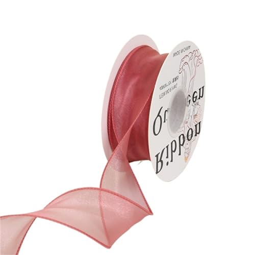 HUWOYG 10 Rollen × 10 Yards, 40 mm Breite, gewelltes Organzaband aus Seide, Schleifenmaterial for Haarschmuck, Geschenkverpackungen, Dekoration, Spitzenbänder Für Basteln(Pink) von HUWOYG