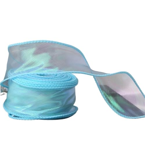 HUWOYG 10 Rollen × 10 Yards 40 mm Fischschwanz-Organzaband, reflektierendes, schillerndes Band mit gewelltem Rand for Geschenkverpackungen, DIY-Bogen, Blumensträuße, Voile-Bänder Für Basteln(Blue) HUWOYG 10 Rollen × 10 Yards 40 mm Fischschwanz-Organzaband, reflektierendes, schillerndes Band mit gewelltem Rand for Geschenkverpackungen, DIY-Bogen, Blumensträuße, Voile-Bänder Für Basteln(Blue) von HUWOYG