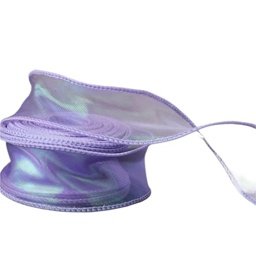 HUWOYG 10 Rollen × 10 Yards 40 mm Fischschwanz-Organzaband, reflektierendes, schillerndes Band mit gewelltem Rand for Geschenkverpackungen, DIY-Bogen, Blumensträuße, Voile-Bänder Für Basteln(Purple) HUWOYG 10 Rollen × 10 Yards 40 mm Fischschwanz-Organzaband, reflektierendes, schillerndes Band mit gewelltem Rand for Geschenkverpackungen, DIY-Bogen, Blumensträuße, Voile-Bänder Für Basteln(Purple) von HUWOYG