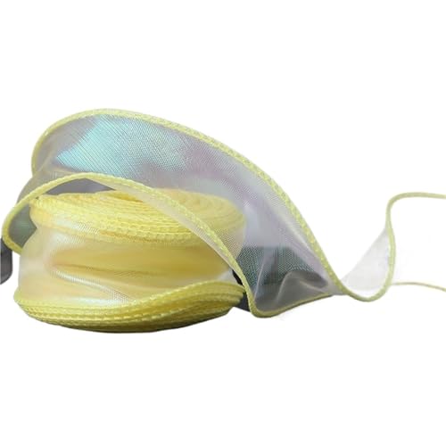 HUWOYG 10 Rollen × 10 Yards 40 mm Fischschwanz-Organzaband, reflektierendes, schillerndes Band mit gewelltem Rand for Geschenkverpackungen, DIY-Bogen, Blumensträuße, Voile-Bänder Für Basteln(Yellow) HUWOYG 10 Rollen × 10 Yards 40 mm Fischschwanz-Organzaband, reflektierendes, schillerndes Band mit gewelltem Rand for Geschenkverpackungen, DIY-Bogen, Blumensträuße, Voile-Bänder Für Basteln(Yellow) von HUWOYG