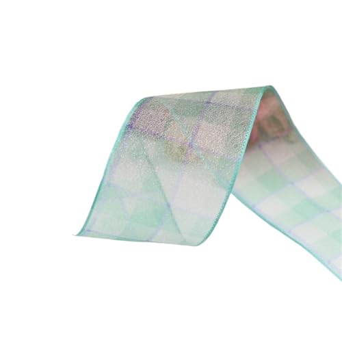 HUWOYG 50 Yards 1,5 '' 38MM Gitter Organza Bänder for Bogen-Knoten Haar Bögen DIY Handgemachten Materialien Für Basteln(Light Green) von HUWOYG