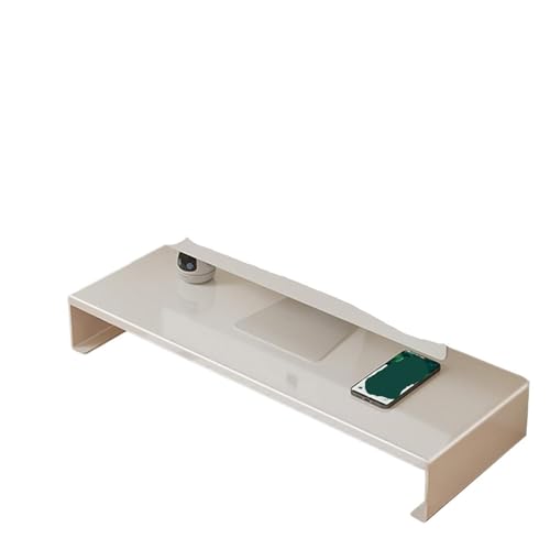 HUWOYG Desktop-Monitor-Ständer Computer-Monitorständer, Monitorständer, Monitorständer, Schreibtisch-Organizer mit glatter Kante for Computer Für PC Monitor，Laptop(White) von HUWOYG