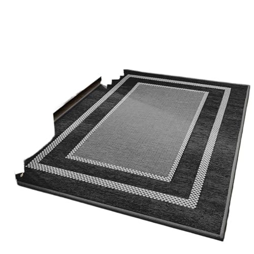 Innenteppiche, Eingangstürmatten, waschbar, Rutschfester Gummi-Bodenteppich, Willkommensmatte for die Vordertür, saugfähiger Teppich Für Haustür Innen Und Außen(Grey,60x90cm(24x35inch)) von HUWOYG