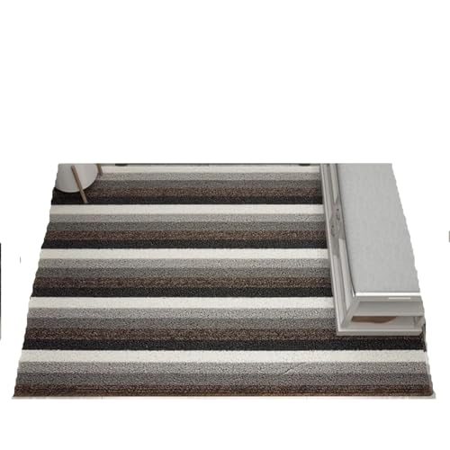 PVC-Fußmatten for den Innen- und Außenbereich, wasserdicht, rutschfest, for Badezimmer, Teppich, gestreift, rechteckig, for Flur, Eingang, Fußmatte Für Haustür Innen Und Außen(Black,60x90cm) von HUWOYG