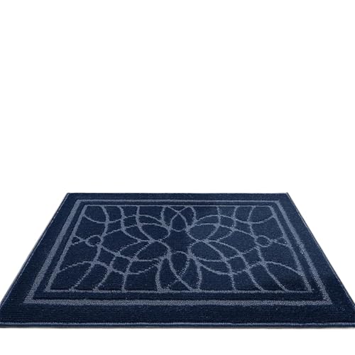 Polypropylen-Fußmatte, verschleißfeste Fußmatte, Veranda-Teppich, rutschfeste, saugfähige Eingangs-Bodenmatte Für Haustür Innen Und Außen(Blue,90x150cm) von HUWOYG