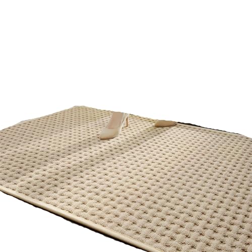 Rutschfester Teppich, Eingangsmatte, Heimdekoration, helle Fußmatte, rechteckig, Schlafzimmer, Wohnzimmer, Bodenmatte, Innenteppich Für Haustür Innen Und Außen(Cream-Coloured,60X90cm) von HUWOYG