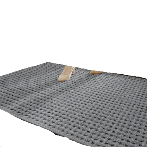 Rutschfester Teppich, Eingangsmatte, Heimdekoration, helle Fußmatte, rechteckig, Schlafzimmer, Wohnzimmer, Bodenmatte, Innenteppich Für Haustür Innen Und Außen(Dark Gray,50X80cm) von HUWOYG