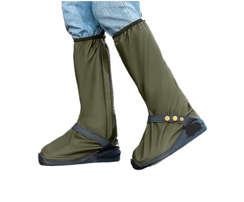 Schuhüberzüge, wasserdichter Regenschuhüberzug for den Außenbereich, Stiefelüberzug, hohe Röhren-Schuhüberzüge Für Verschiedene Orte(GREEN,L) von HUWOYG