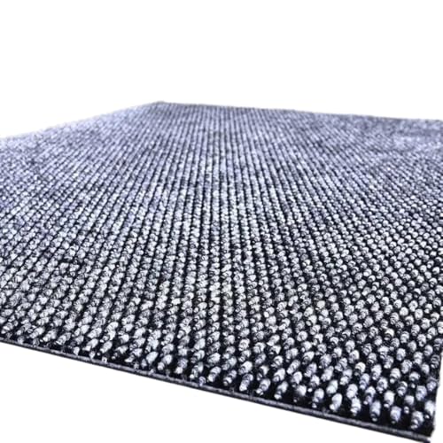 Streifen-Eingangs-Fußmatte for drinnen und draußen, rutschfeste Bodenmatte, Balkon, Flur, Teppich, Wohnzimmer, Schlafzimmer, Küche, Heimdekoration Für Haustür Innen Und Außen(Gray,80x80cm(1pcs)) von HUWOYG