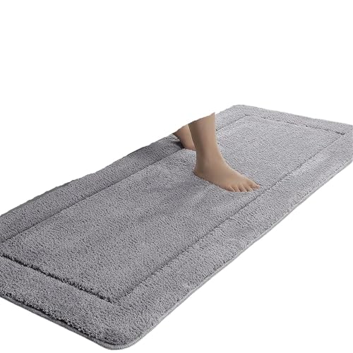Superweiche, minimalistische, saugfähige Badezimmermatten, rutschfeste Fußmatte for die Badewanne, Nachttisch, leuchtende Bodenmatte, Zimmertür-Teppich Für Haustür Innen Und Außen(61cmx122cm) von HUWOYG