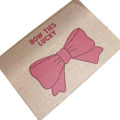 Türmatten PVC Fliegen Willkommen Fußmatte Schneidbare Hauseingangsmatte Teppich Anti Staub Tür Boden Pad Outdoor Home Decor Für Haustür Innen Und Außen(White,60x90cm) von HUWOYG