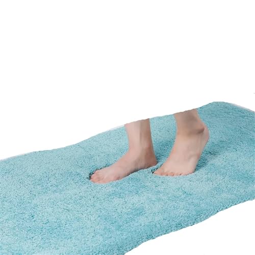 Weicher Badezimmer-Plüschteppich, saugfähig, schnell trocknend, Badematte, Duschmatte, Bodenschutz, Dekor, rutschfest, Wohnzimmer Für Haustür Innen Und Außen(Green,51x76cm (20x30 inch)) von HUWOYG