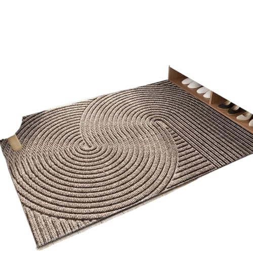Wohnzimmer rutschfeste PVC-Drahtspulen-Eintrittsmatte, Heimdekorationsmatte, kreatives Büro for Innendekoration Für Haustür Innen Und Außen(Khaki) von HUWOYG