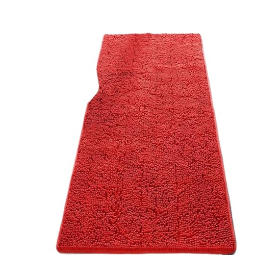 rutschfeste Badezimmermatte, Küchentürmatten, super saugfähiger Teppich for Waschbecken, Badewanne, Toilette, Seitenboden Für Haustür Innen Und Außen(Red,61cmx122cm) von HUWOYG