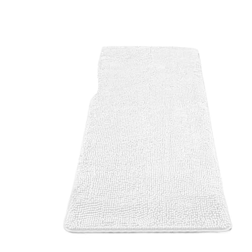 rutschfeste Badezimmermatte, Küchentürmatten, super saugfähiger Teppich for Waschbecken, Badewanne, Toilette, Seitenboden Für Haustür Innen Und Außen(White,61cmx92cm) von HUWOYG