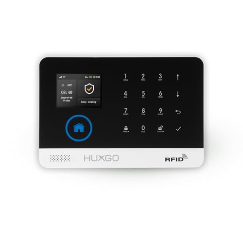 HUXGO® HXA003 2G Hausalarmsystem-Steuerstation mit WLAN, GSM und SMS Modul | Steuerung per Tuya Smart App, mit Sabotageschutz Funktion von HUXGO