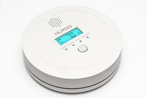 HUXGO® Kohlenmonoxid Melder HXAC03 | Hochpräziser CO-Sensor, beleuchtetes LCD-Display | Batteriebetriebener CO-Alarm für Zuhause von HUXGO