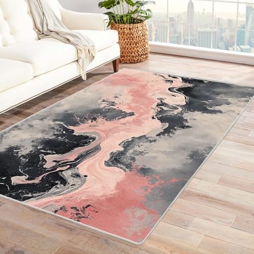 HUYEEI Teppich, Abstrakter Stil, Teppich kuschelig, teppichs Wohnzimmer.(Rot)-180x240cm von HUYEEI