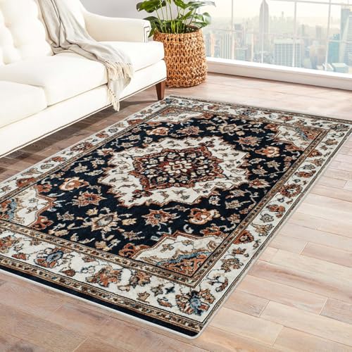HUYEEI Teppich, Vintage Blumen, wohnzimmerteppich, schlafzimme.(Mehrfarbige)-120x180cm von HUYEEI
