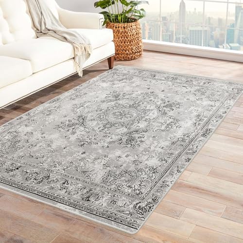 HUYEEI Teppich, Vintage Stil, Teppich Wohnzimmer, Schlafzimmer.(Weiß)-60x90cm von HUYEEI