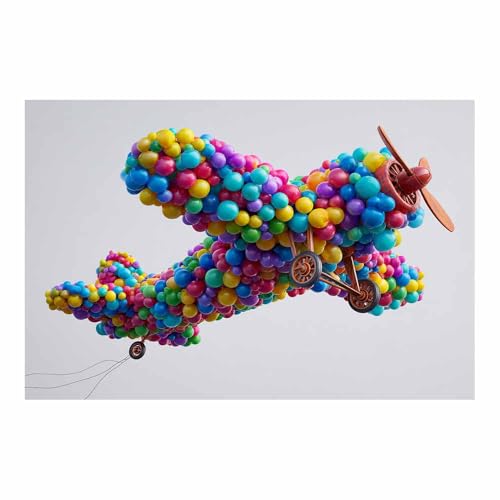 HUYEEI Große nordische abstrakte Wand Gemälde Ballon Leinwandbilder,für Badezimmer, Flure, Büros Schlafzimmer Home Deko Wohnung Bild Wohnzimmer(mehrfarbig63)-60x80cm Ungerahmt von HUYEEI