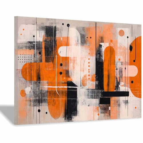 HUYEEI Große nordische abstrakte Wand Gemälde Geometrische Formen Leinwandbilder,für Badezimmer, Flure, Büros Schlafzimmer Home Deko Wohnung Bild Wohnzimmer(mehrfarbig08)-70x100cm Gerahmt von HUYEEI