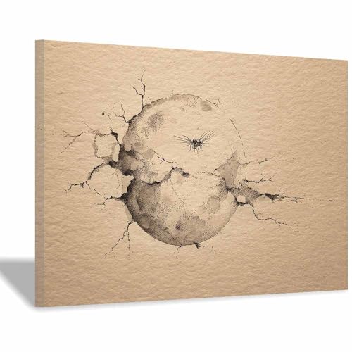 HUYEEI Große nordische abstrakte Wand Gemälde Zeichnung Leinwandbilder,für Badezimmer, Flure, Büros Schlafzimmer Home Deko Wohnung Bild Wohnzimmer(braun163)-20x30cm Gerahmt von HUYEEI