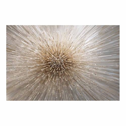 HUYEEI Leinwandbild Bilder Strahlenornament Abstrakt Kunstdruck modern Wandbilder,für Schlafzimmer Büro Wohnzimmer Wanddekoration Design Wand Bild(goldene64)-20x30cm Ungerahmt von HUYEEI
