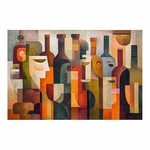 HUYEEI Leinwandbild Bilder Vasengruppe Abstrakt Kunstdruck modern Wandbilder,für Schlafzimmer Büro Wohnzimmer Wanddekoration Design Wand Bild(mehrfarbig24)-40x60cm Ungerahmt von HUYEEI