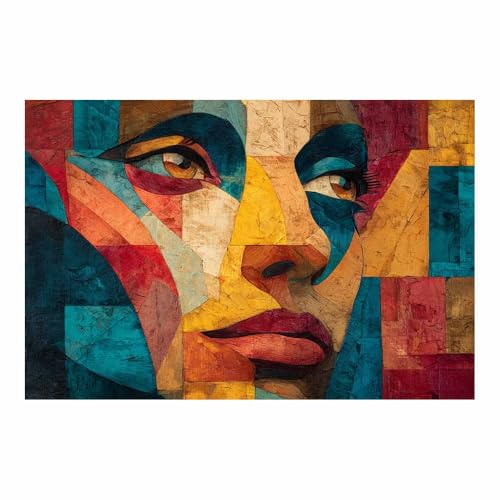 HUYEEI Leinwandbilder Gesichtscollage Ästhetische Bilder - abstraktes Deko Wohnzimmer - Wandbilder Schlafzimmer - Wand Deko -Badezimmer, Büro(mehrfarbig20)-20x30cm Ungerahmt von HUYEEI