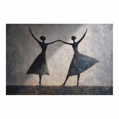 HUYEEI Leinwandbilder Pas de Deux Ästhetische Bilder - abstraktes Deko Wohnzimmer - Wandbilder Schlafzimmer - Wand Deko -Badezimmer, Büro(schwarz85)-20x30cm Ungerahmt von HUYEEI