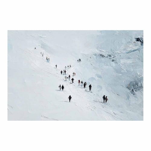 HUYEEI Leinwandbilder Spaziergang im Schnee Ästhetische Bilder - abstraktes Deko Wohnzimmer - Wandbilder Schlafzimmer - Wand Deko -Badezimmer, Büro(weiß95)-20x30cm Ungerahmt von HUYEEI