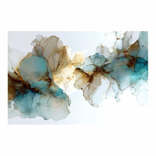 HUYEEI Leinwandbilder Tuschemuster Ästhetische Bilder - abstraktes Deko Wohnzimmer - Wandbilder Schlafzimmer - Wand Deko -Badezimmer, Büro(mehrfarbig135)-20x30cm Ungerahmt von HUYEEI